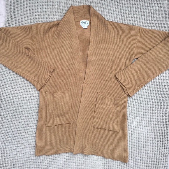 Vintage Ochre Ribbed Open Cardigan - Picture 5 of 6